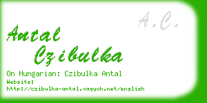 antal czibulka business card